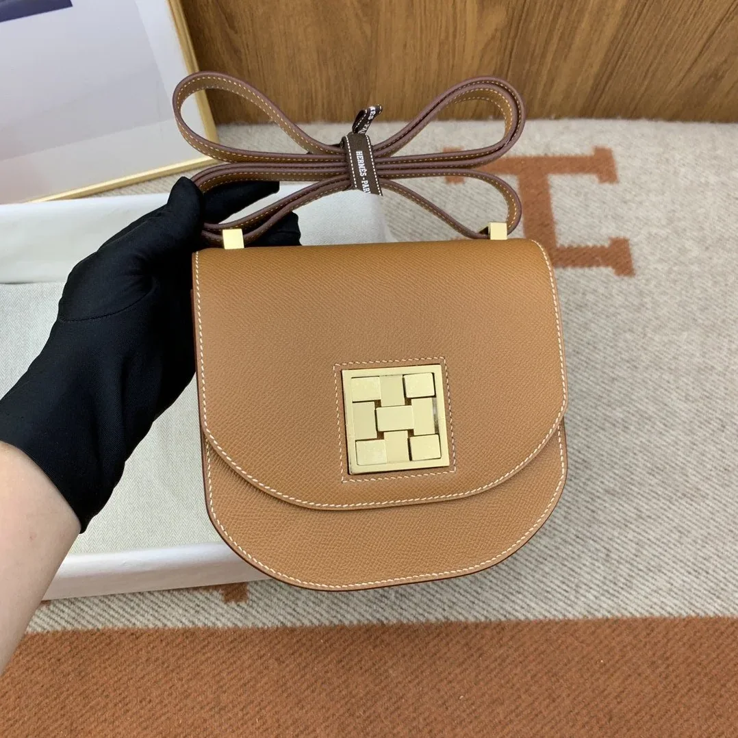 Hermes Mosaique 17 Brown, Gold Toned Hardware Bag