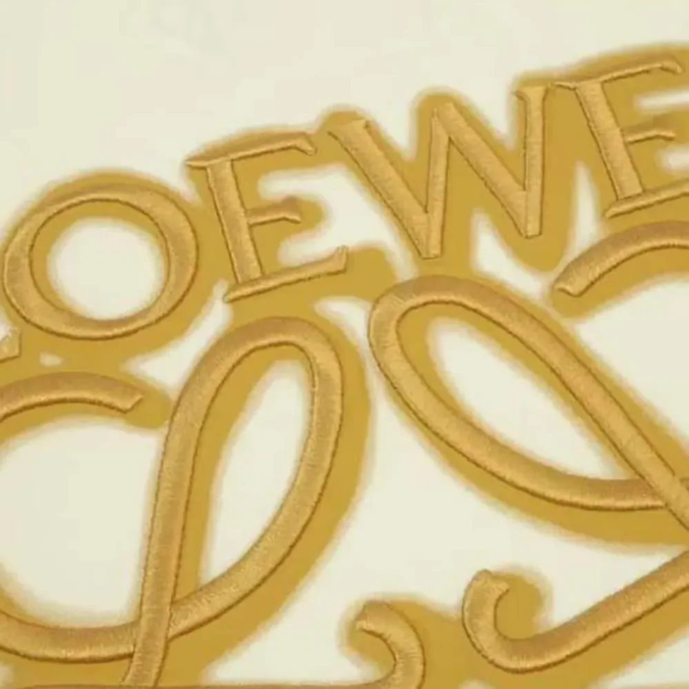 Loewe LOEWE Neon T-shirt in Cotton for Men in White/Gold Loewe LOEWE Neon T-shirt in Cotton for Men in White/Gold