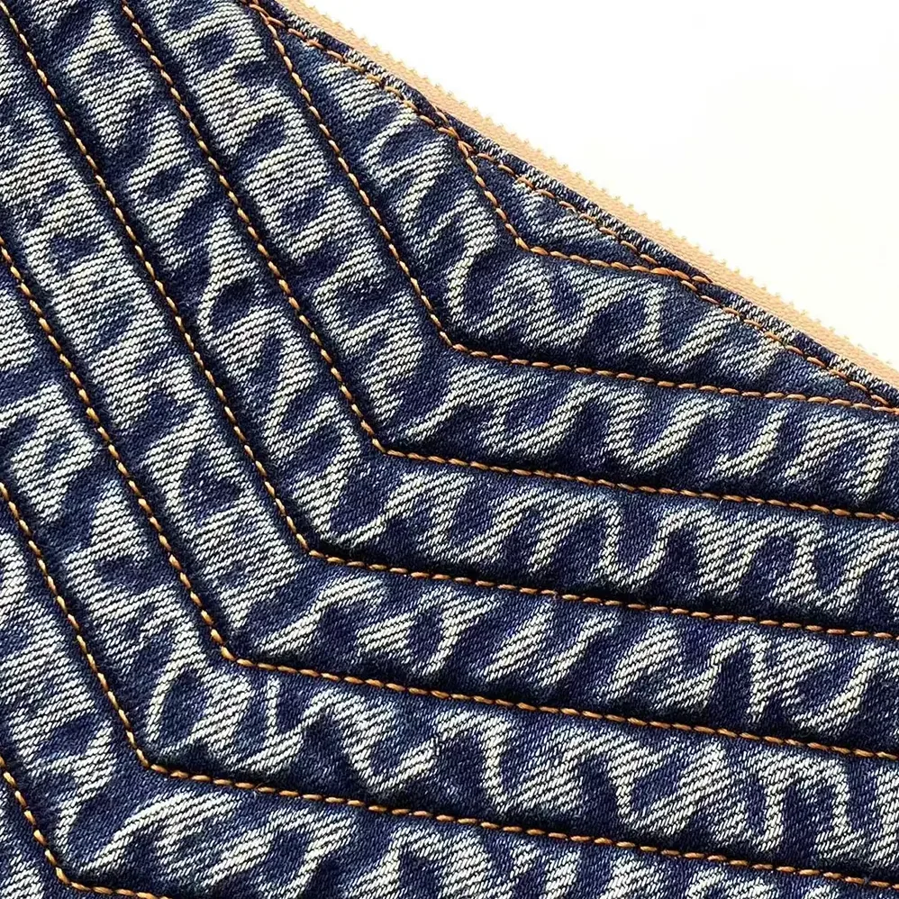Saint Laurent YSL Monogram Tablet Pouch in Quilted Vintage Denim and Suede for Women Saint Laurent YSL Monogram Tablet Pouch in Quilted Vintage Denim and Suede for Women