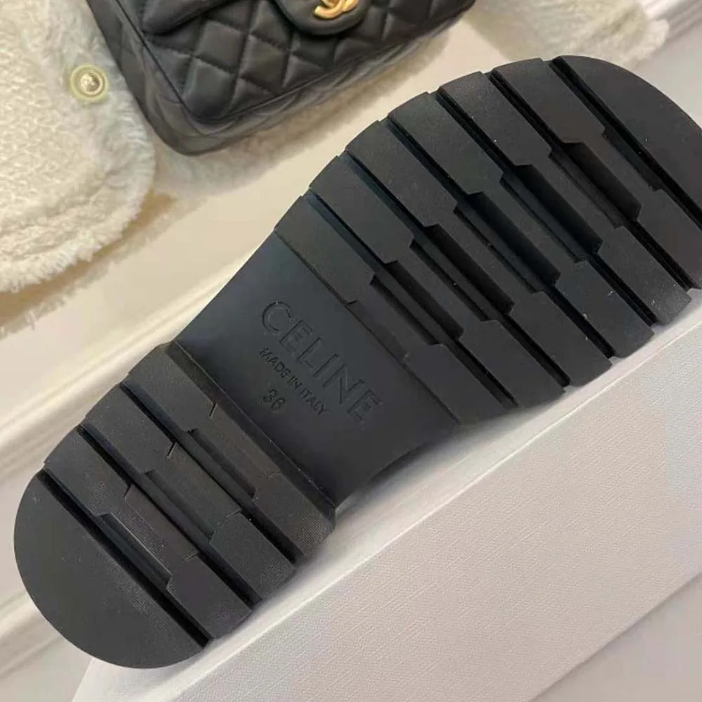 Celine Leo Scratch Sandal in Calfskin for Women in Black