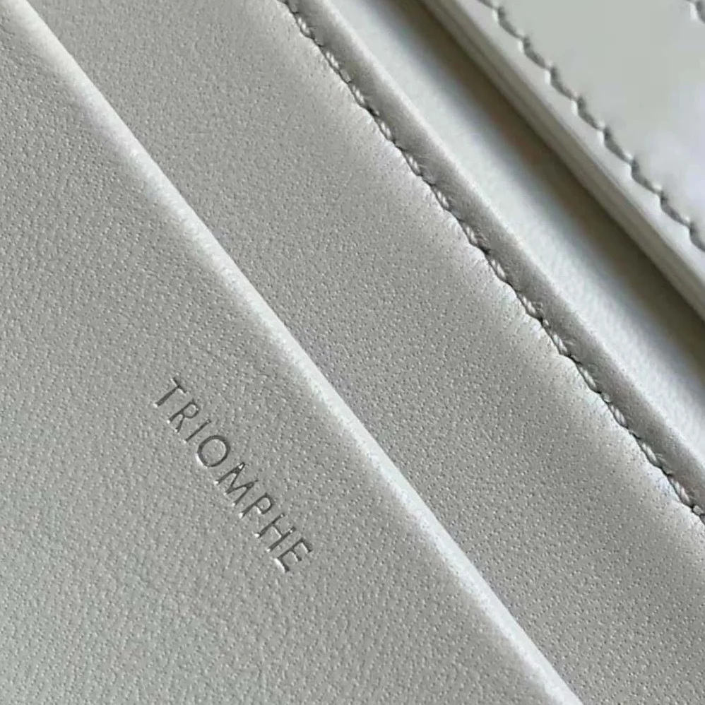 Celine Trapeze Triomphe Bag in Shiny Calfskin for Women in White Celine Trapeze Triomphe Bag in Shiny Calfskin for Women in White