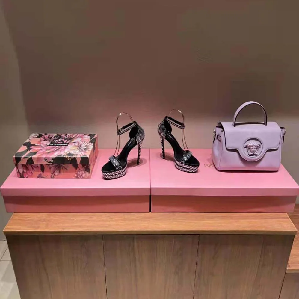 Dolce Gabbana D&G Satin Platform Sandals with Fusible Rhinestones for Women Dolce Gabbana D&G Satin Platform Sandals with Fusible Rhinestones for Women