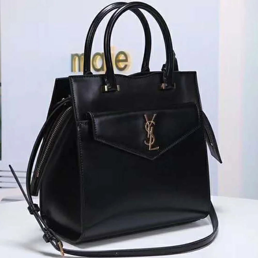 Saint Laurent YSL Uptown Small Tote Shiny Smooth Leather for Women in Black Saint Laurent YSL Uptown Small Tote Shiny Smooth Leather for Women in Black