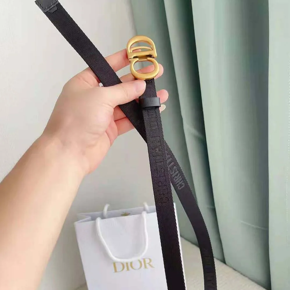 Dior Saddle Belt Black Jacquard 20 MM for Women