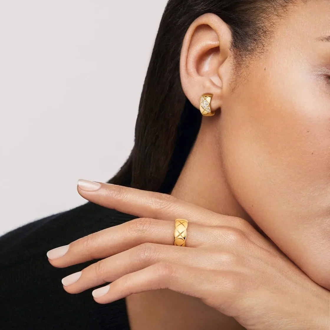 Chanel Coco Crush Earrings Gold Hardware