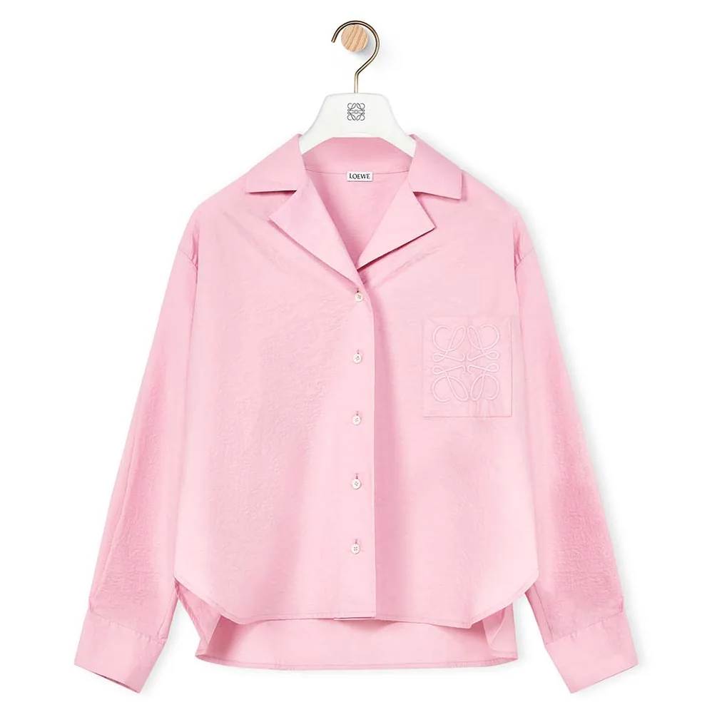 Loewe Anagram Pyjama Blouse in Cotton for Women in Pink