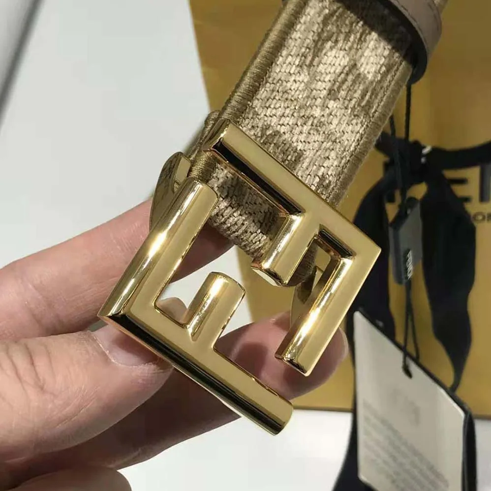 Fendi Brown Fabric Belt for Women