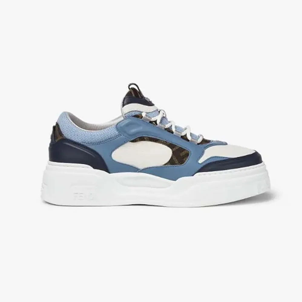 Fendi Force Sneakers White Light Blue and Blue Leather Low for Unisex in tops Fendi Force Sneakers White Light Blue and Blue Leather Low for Unisex in tops