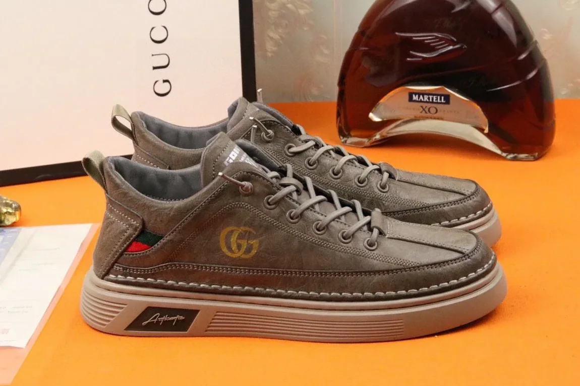 Gucci Sneakers With Logo GG Gold Web Brown for Men
