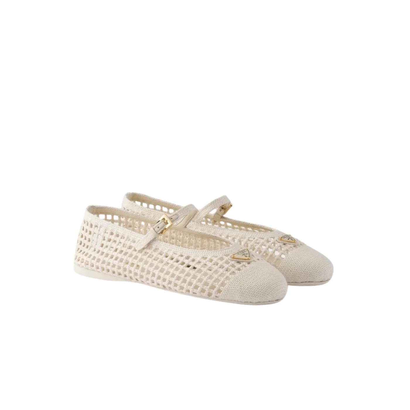Prada Crochet Ballerinas Ivory 1F364O_2F46_F0304_F_005