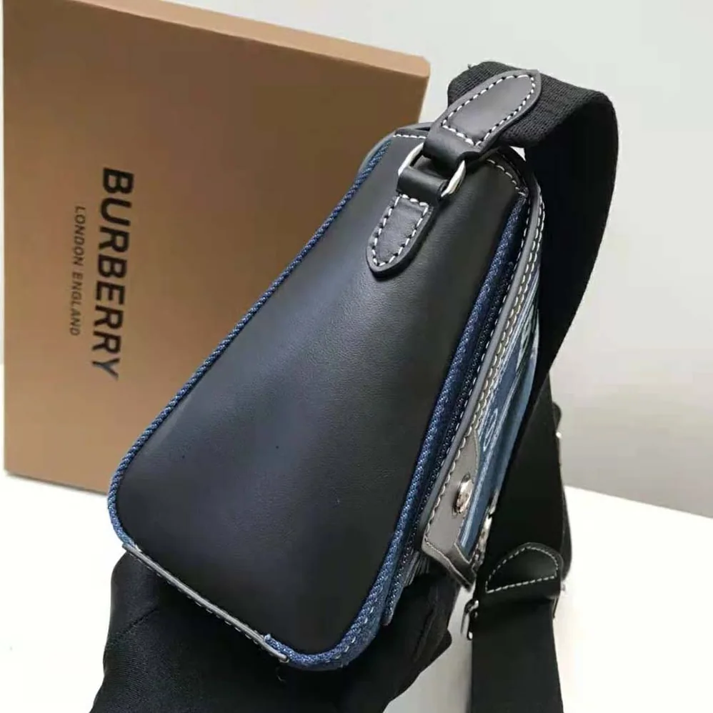 Burberry Logo Graphic Denim Note Crossbody Bag for Women
