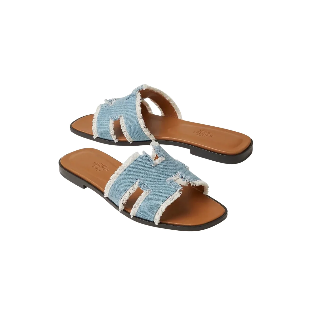 Hermes Oran Sandals Bleu Brut