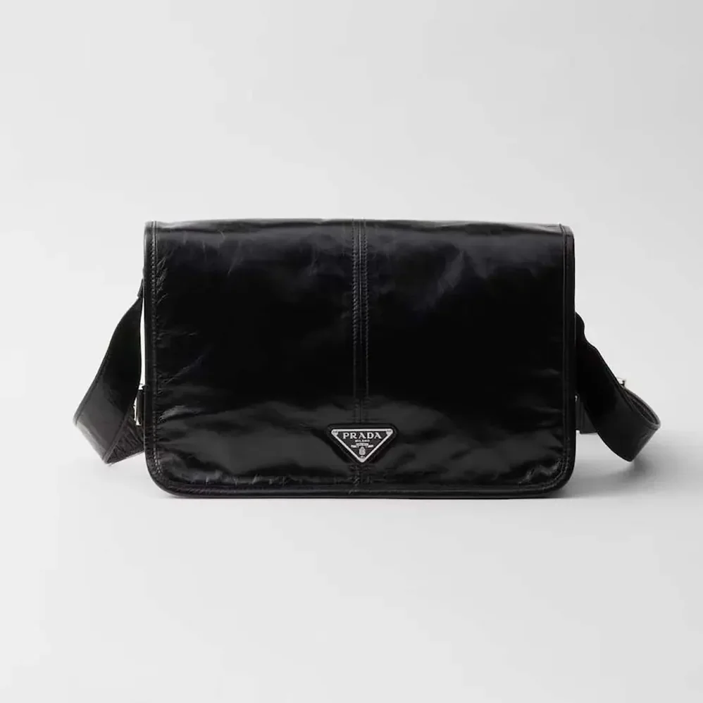 Prada Leather Shoulder Bag for Women in Black