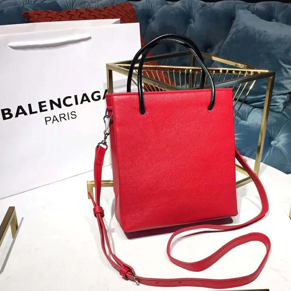 Balenciaga Shooping Tote XXS Small Natural Grain Calfskin for Women in Red
