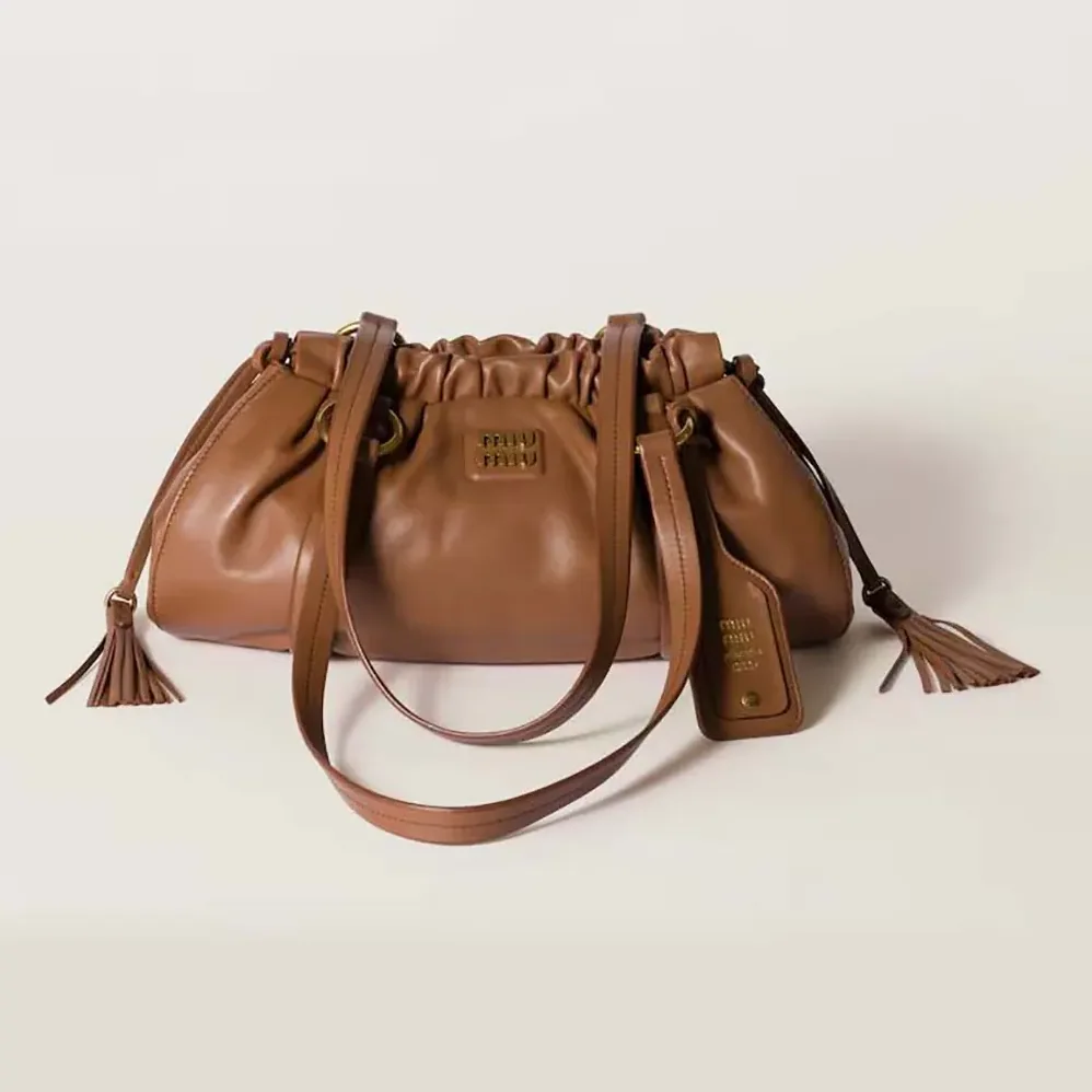 Miu Miu Joie Nappa Leather Bag for Women in Brown Miu Miu Joie Nappa Leather Bag for Women in Brown