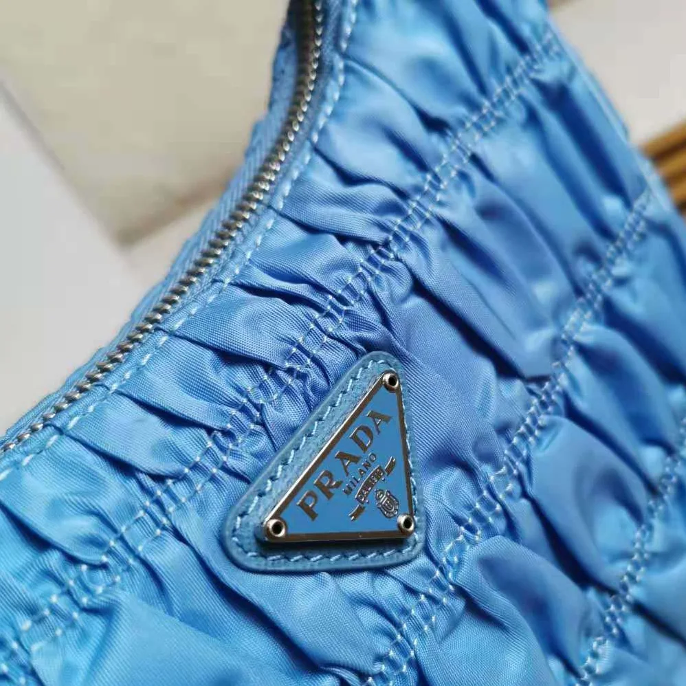 Prada Nylon and Saffiano Leather Mmini Bag for Women in Blue Prada Nylon and Saffiano Leather Mmini Bag for Women in Blue