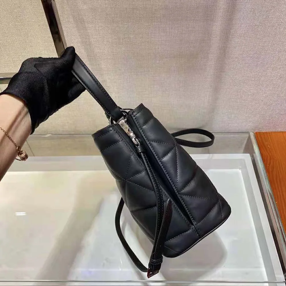 Prada Bucket Design Spectrum Leather Bag for Women in Black Prada Bucket Design Spectrum Leather Bag for Women in Black