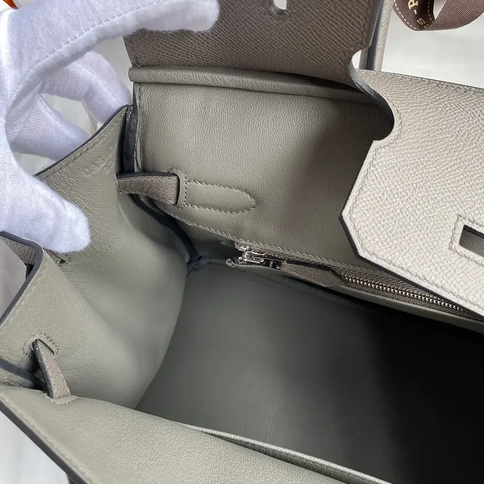 Hermes Birkin 30 Bag in Epsom Leather with Silver Hardware in Gray