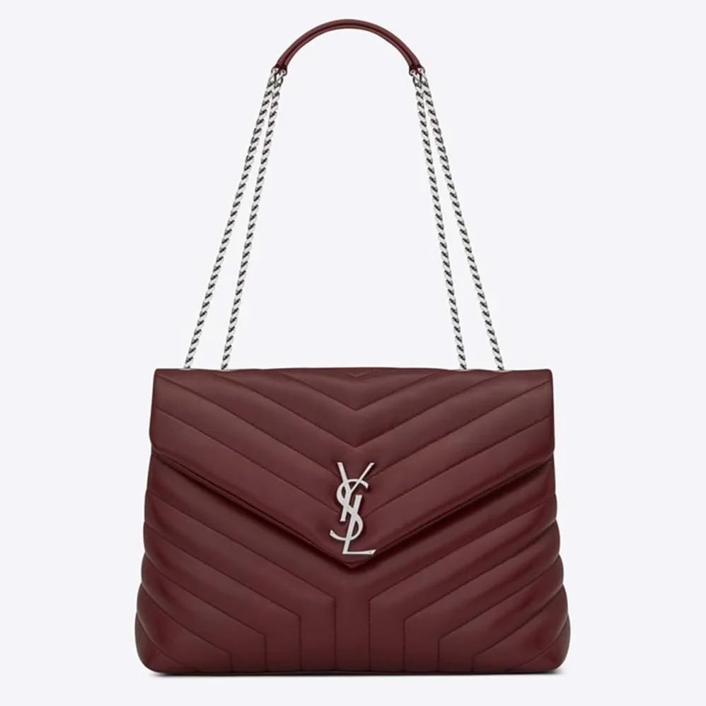 Saint Laurent YSL Loulou Medium Matelasse Y Leather for Women in Maroon