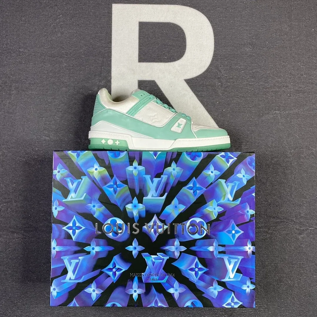 Louis Vuitton Trainer Sneaker Rubber Monogram Mint Virgil Abloh Louis Vuitton Trainer Sneaker Rubber Monogram Mint Virgil Abloh