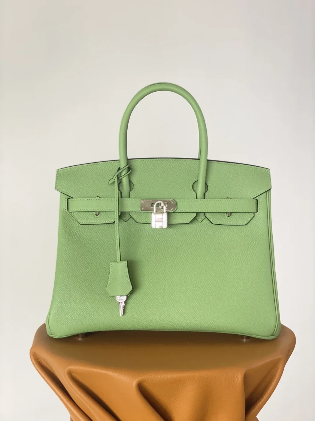 Hermes Birkin Nata Swift Green Silver Toned Hardware / Hermes Birkin Nata Swift Green Silver Toned Hardware /