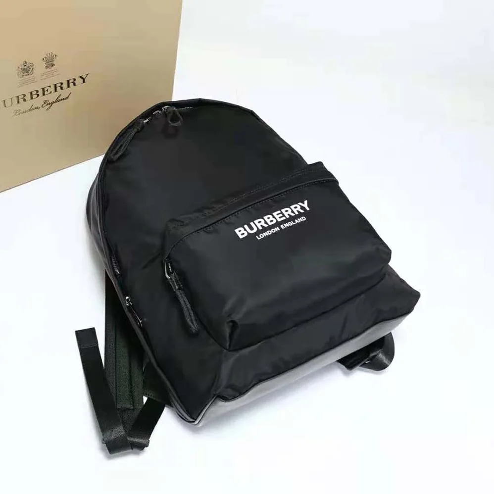 Burberry Logo Print ECONYL Backpack for Men in Black Burberry Logo Print ECONYL Backpack for Men in Black