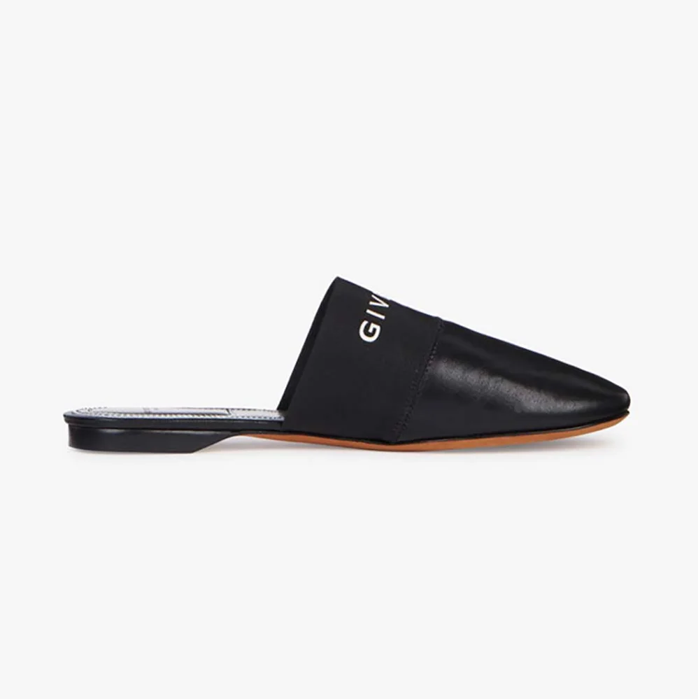 Givenchy Shoes Givenchy Paris Flat Mules in Calf Leather for Women Givenchy Shoes Givenchy Paris Flat Mules in Calf Leather for Women