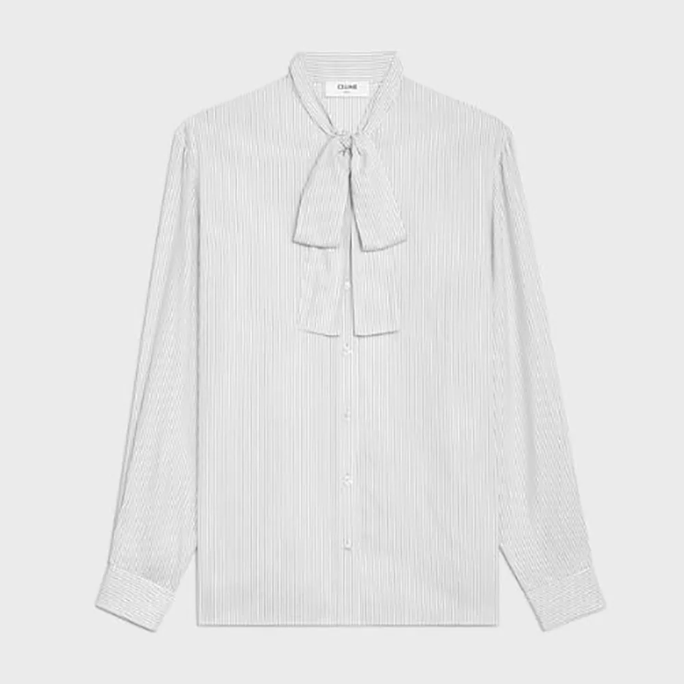 Celine Lavalliere Blouse in Silk Poplin for Women