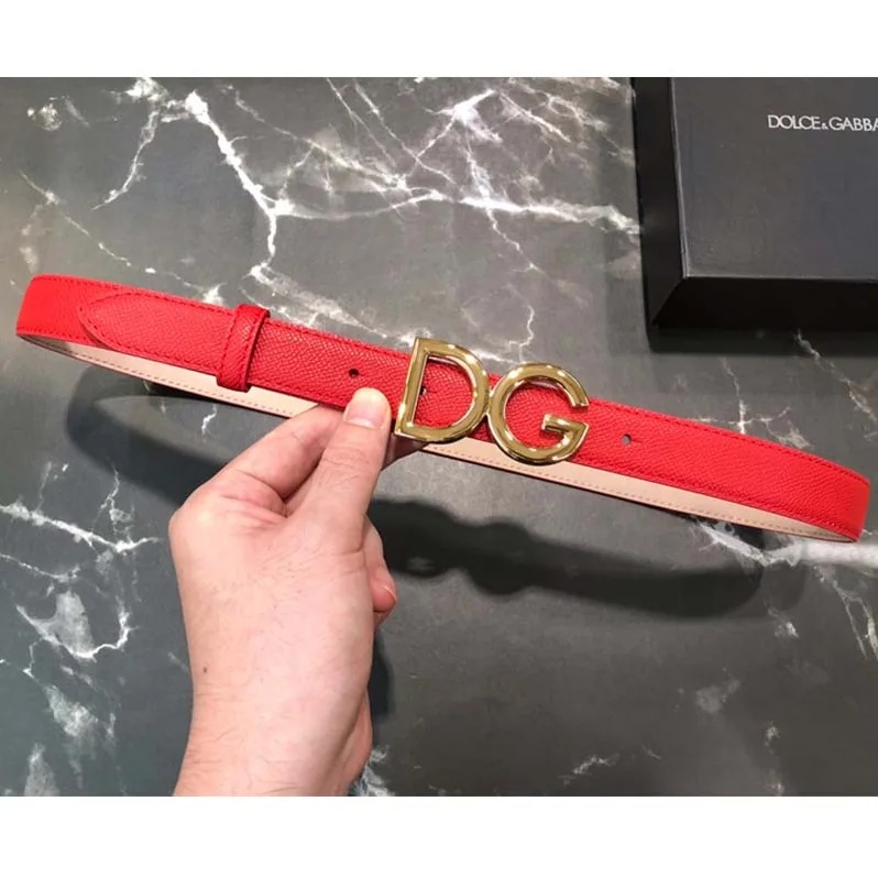 Dolce Gabbana D&G Dauphine Calfskin Belt for Women in Red Dolce Gabbana D&G Dauphine Calfskin Belt for Women in Red