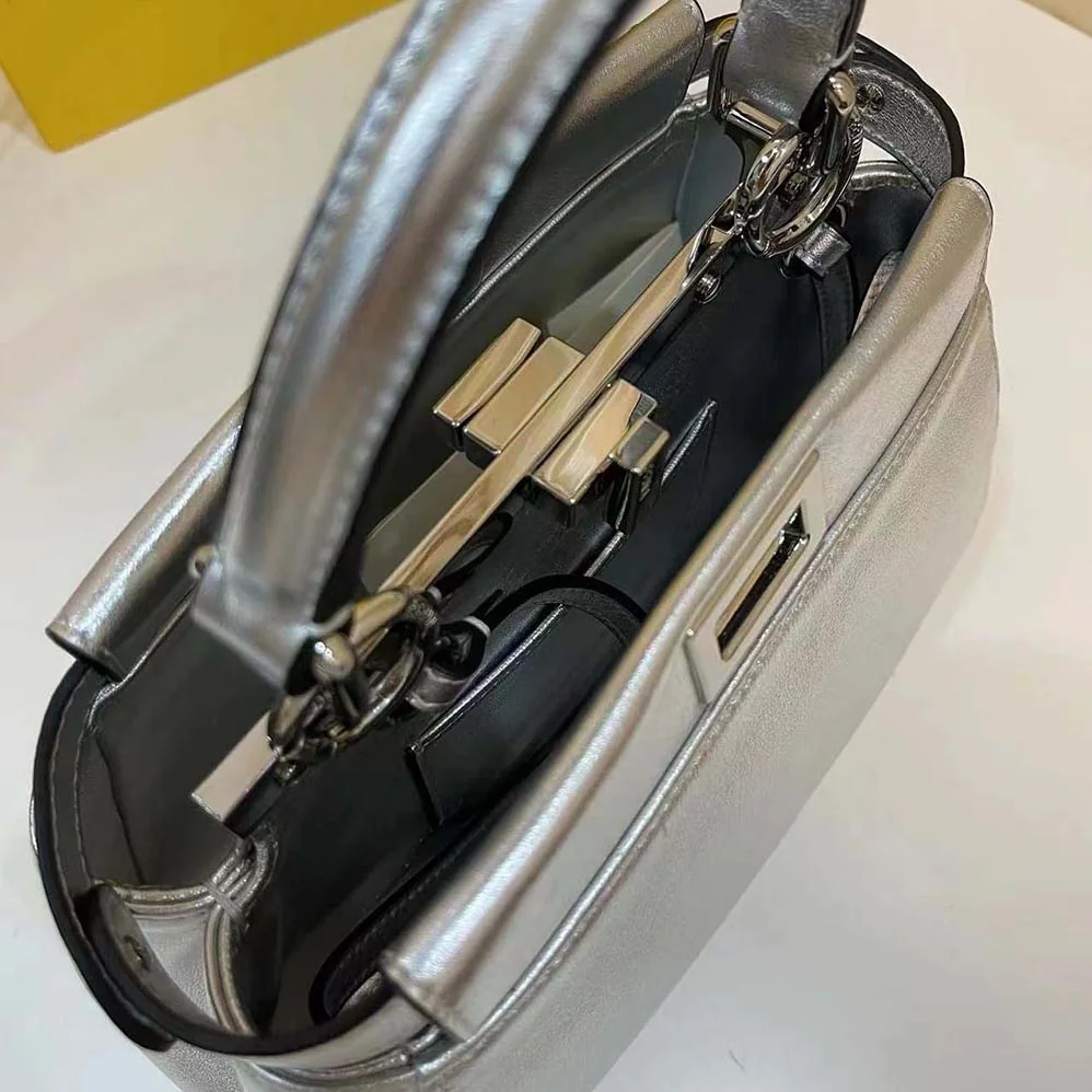 Fendi Peekaboo Iconic XS Mini for Women in Bag in Silver Fendi Peekaboo Iconic XS Mini for Women in Bag in Silver