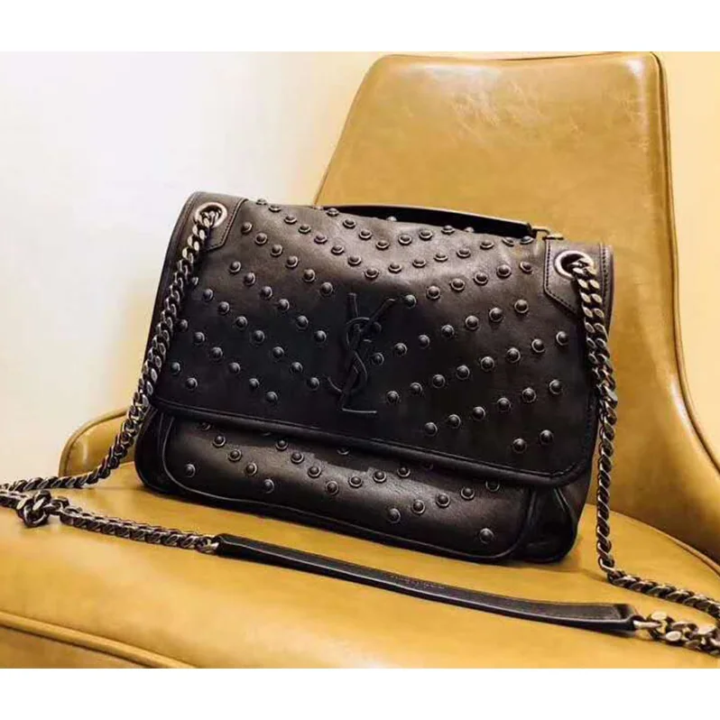 Saint Laurent YSL Niki Medium Vintage Leather All Over Studs for Women Saint Laurent YSL Niki Medium Vintage Leather All Over Studs for Women
