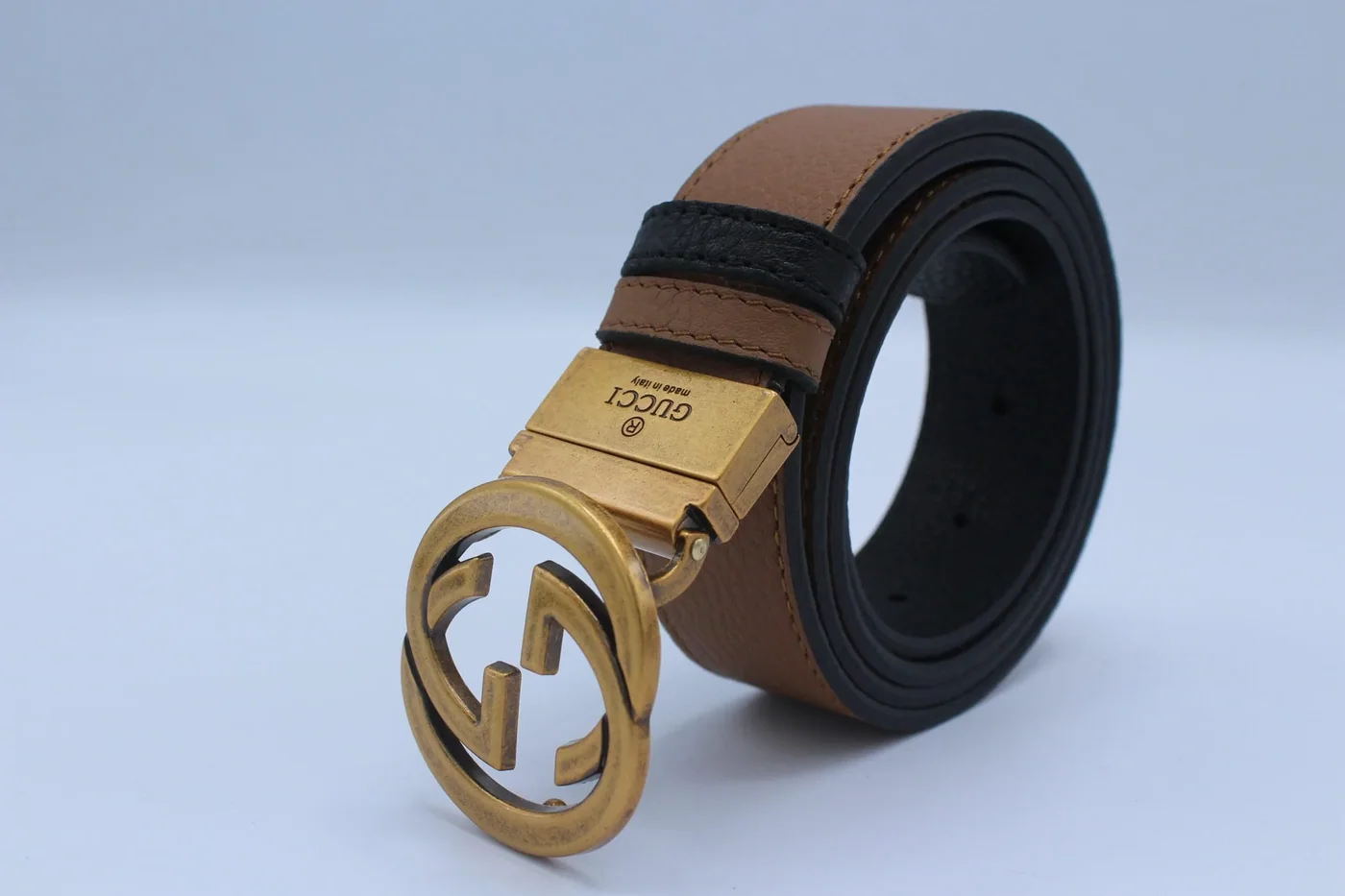 Reversible GG Buckle Leather Belt