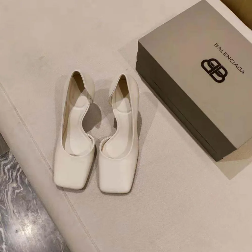 Balenciaga Void 80mm D Orsay Pump in White Shiny Soft Calfskin for Women Balenciaga Void 80mm D Orsay Pump in White Shiny Soft Calfskin for Women