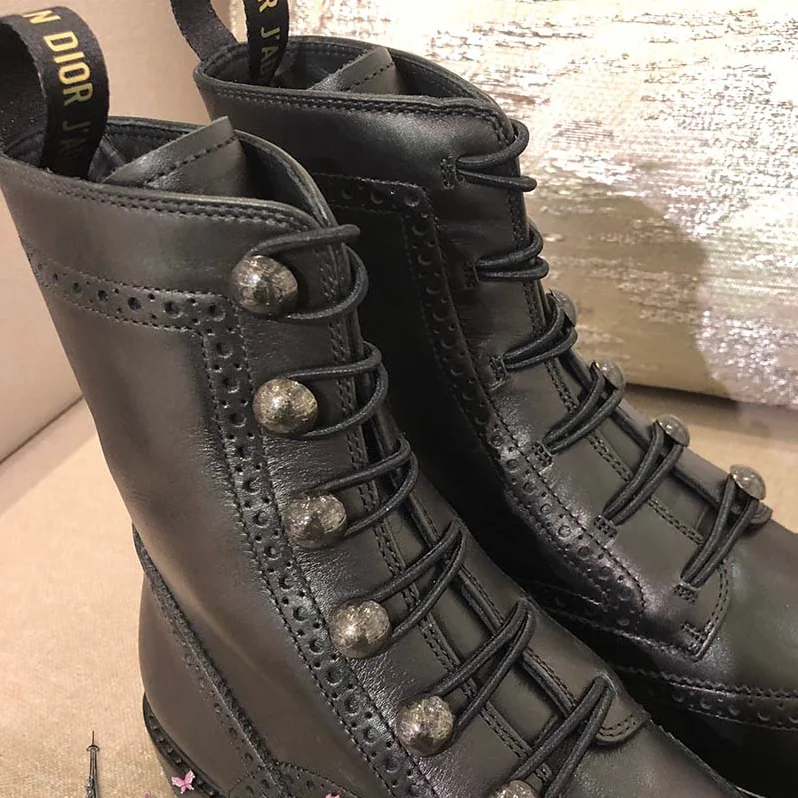 Dior Diorunit Ankle Boot in Perforated Calfskin Leather 15mm Heel for Women in Black Dior Diorunit Ankle Boot in Perforated Calfskin Leather 15mm Heel for Women in Black