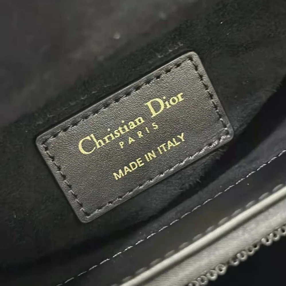 Dior Mini Lady D-joy Bag Black Cannage Cotton with Micropearl Embroidery for Women Dior Mini Lady D-joy Bag Black Cannage Cotton with Micropearl Embroidery for Women