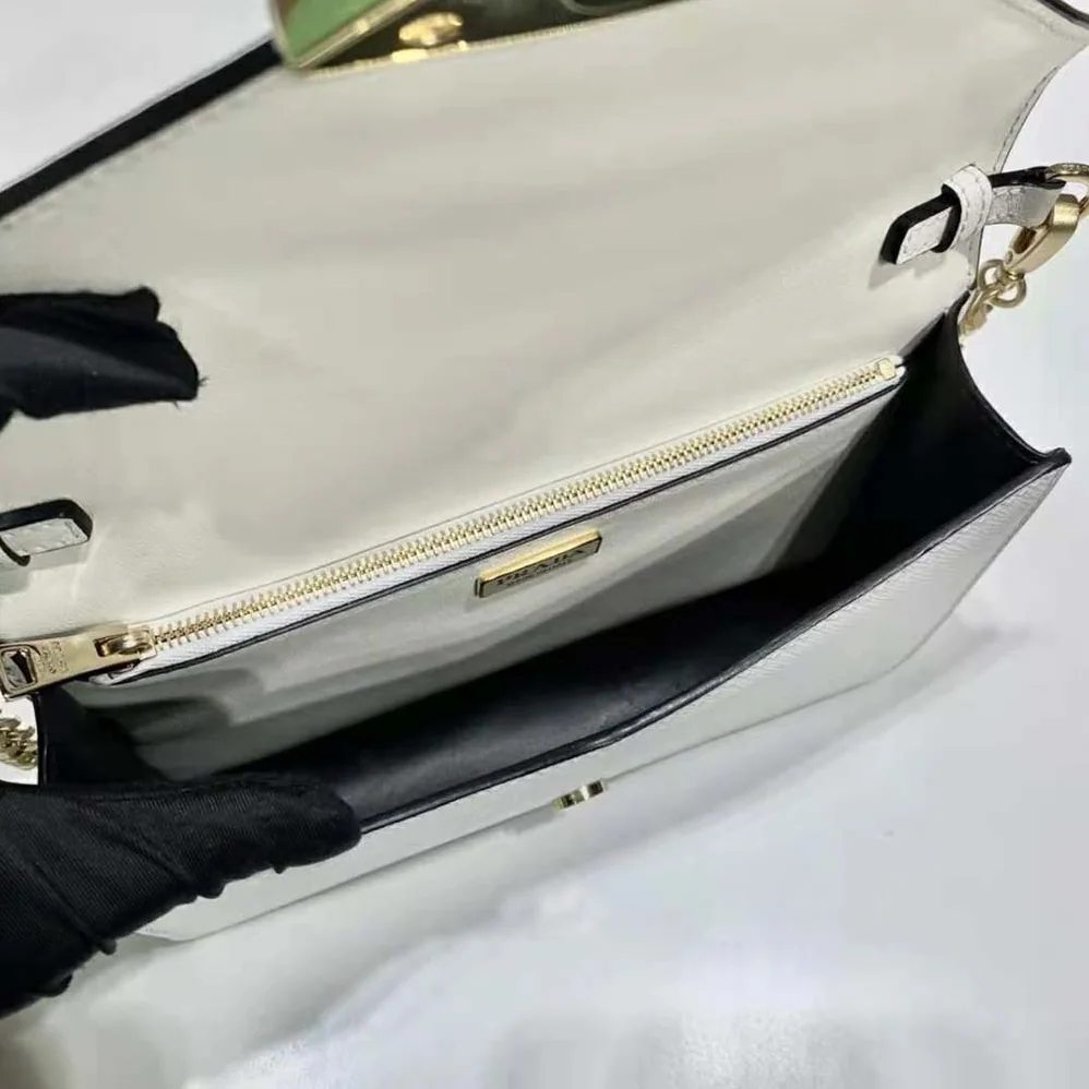Prada Saffiano Leather Shoulder Bag for Women in White Prada Saffiano Leather Shoulder Bag for Women in White