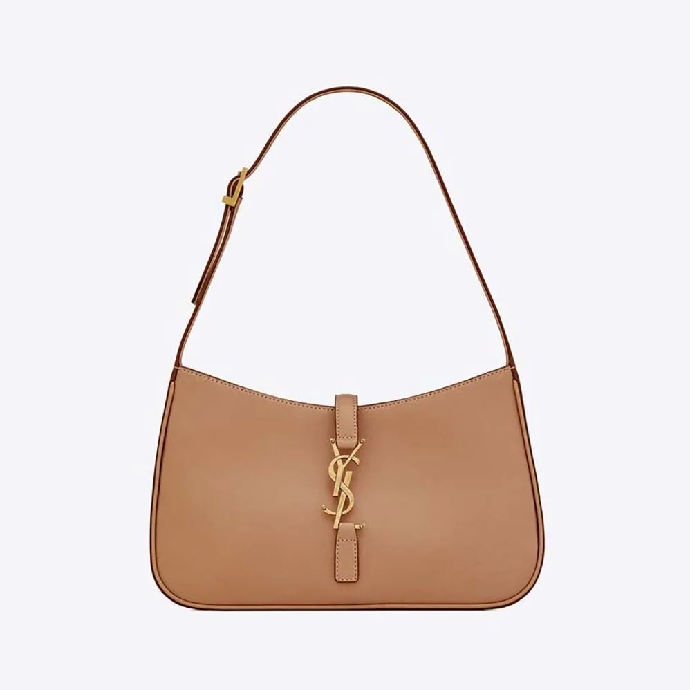 Saint Laurent YSL Le 5 A 7 Hobo Bag in Vegetable-Tanned Leather for Women in Sandy