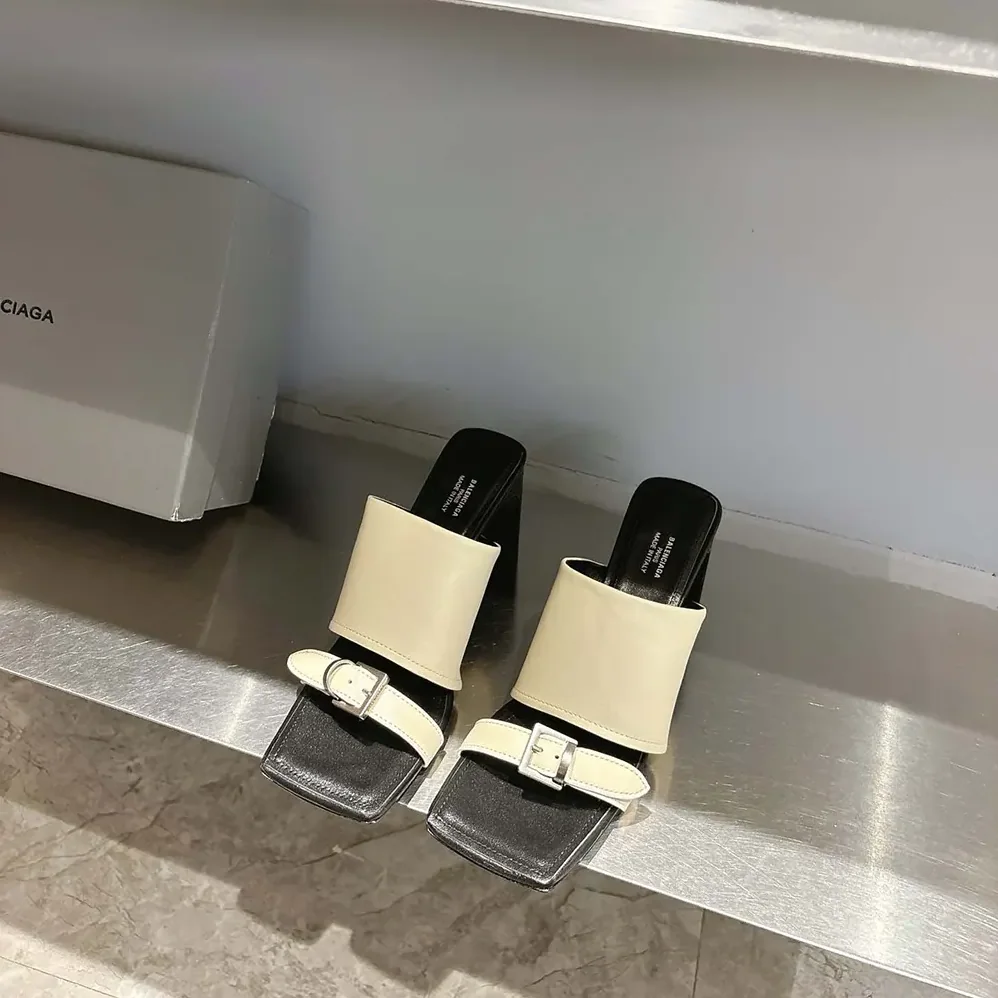 Balenciaga Bel Air 80mm Sandal in Soya Smooth Calfskin for Women Balenciaga Bel Air 80mm Sandal in Soya Smooth Calfskin for Women