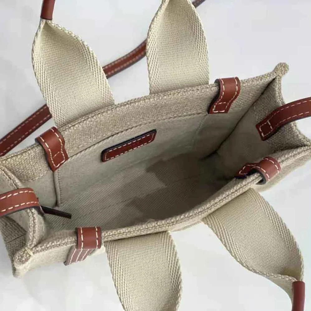 Chloe Mini Woody Tote Bag for Women in Brown