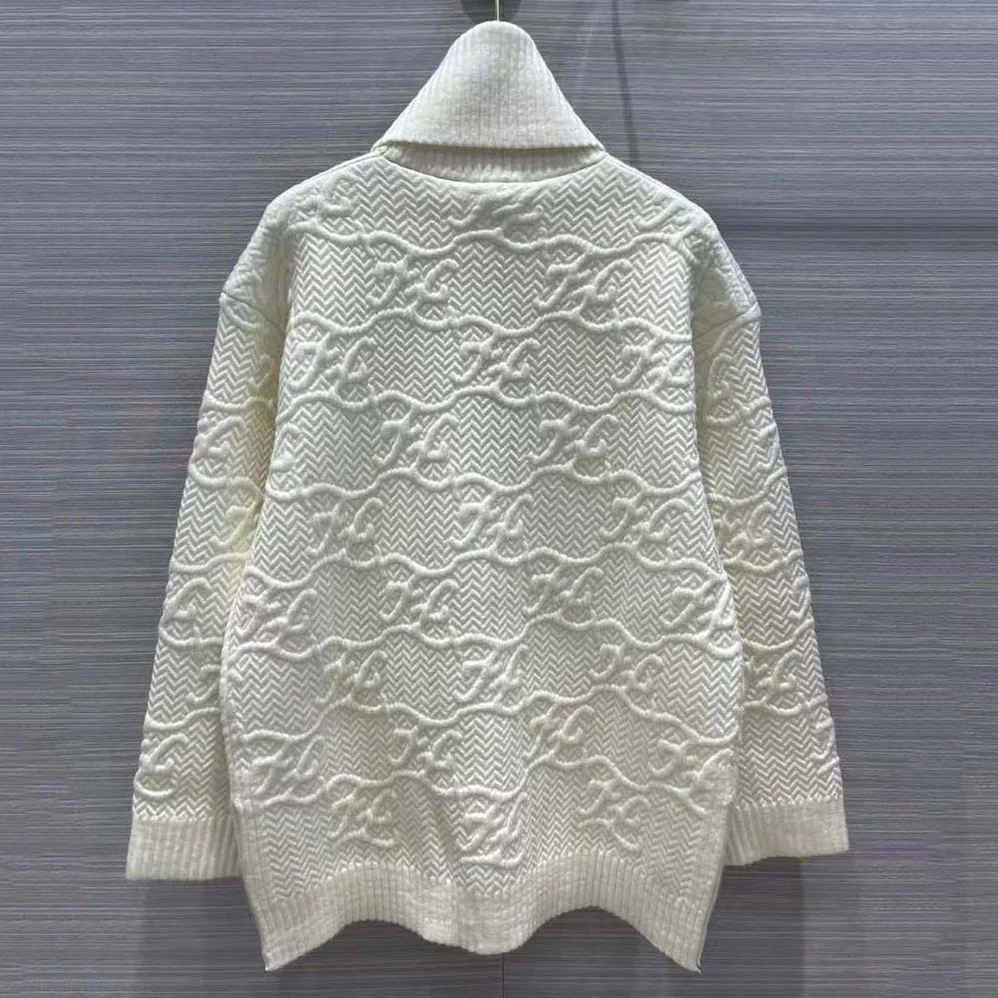 Fendi Sweater White Wool and Cashmere Sweater for Women