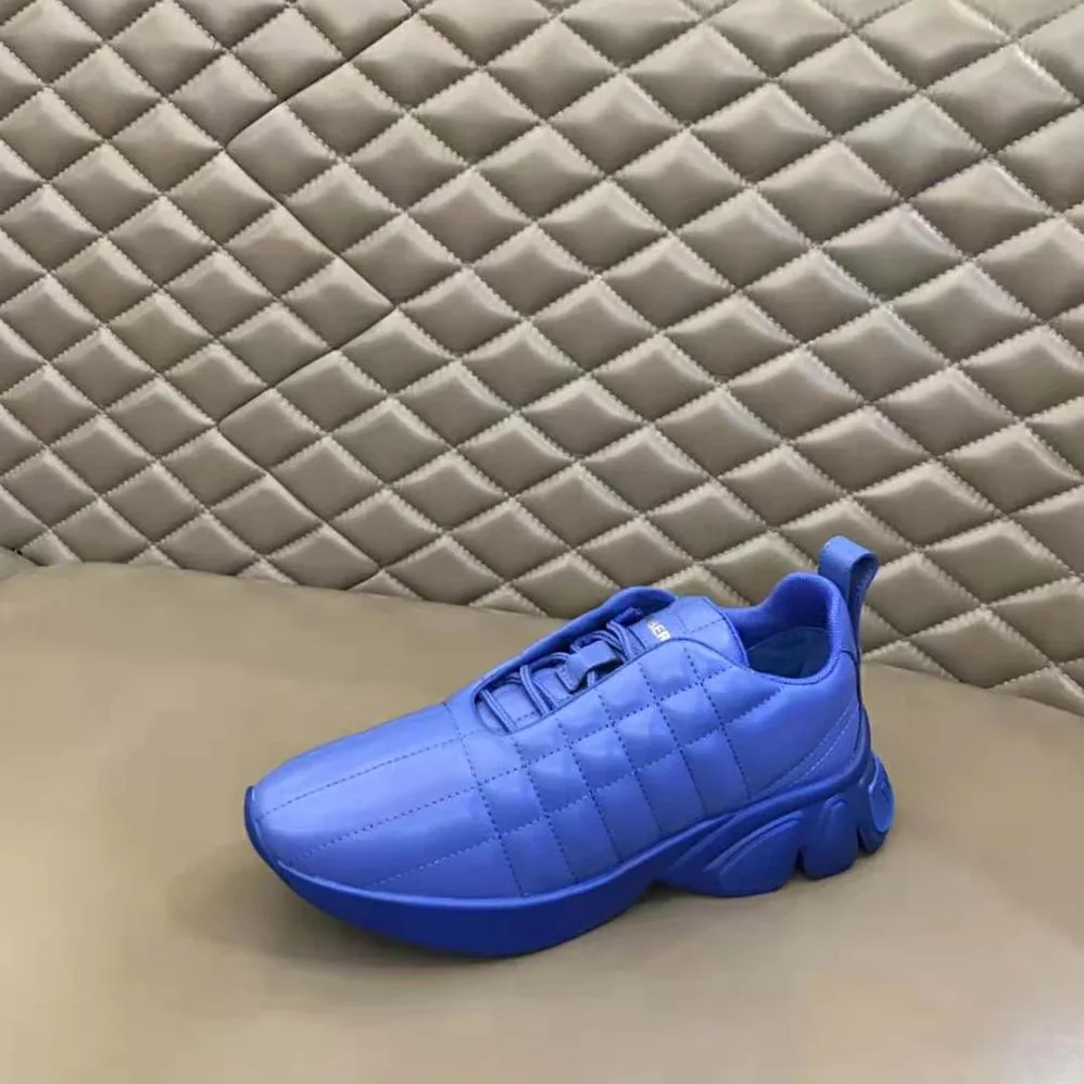 Burberry Quilted Leather Classic Sneakers for Unisex in Blue