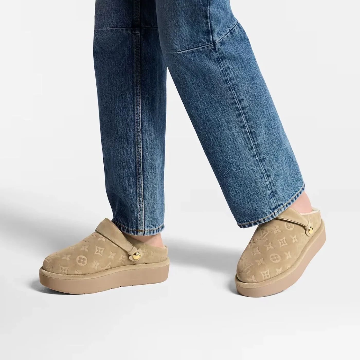 Louis Vuitton Aspen Platform Clog Beige