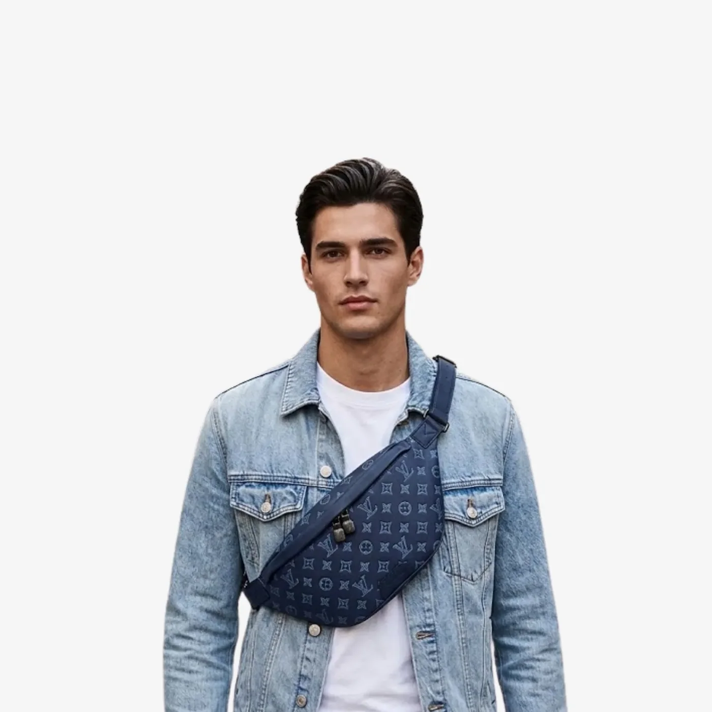 Louis Vuitton Discovery PM Bumbag in Navy Blue Black Hardware Louis Vuitton Discovery PM Bumbag in Navy Blue Black Hardware