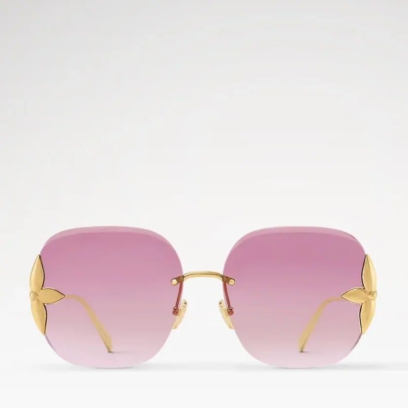 Louis Vuitton Flower Edge Metal Square Sunglasses Pink