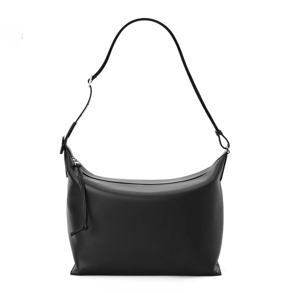 Loewe Cubi Crossbody Bag in Supple Smooth Calfskin and Jacquard for Women in Black Loewe Cubi Crossbody Bag in Supple Smooth Calfskin and Jacquard for Women in Black
