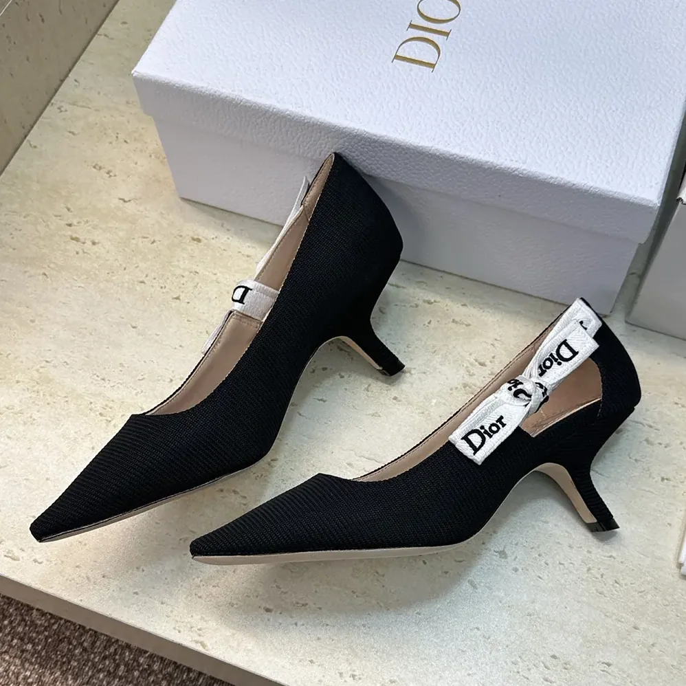 Dior J'Adior Pump Black Technical Fabric for Women Dior J'Adior Pump Black Technical Fabric for Women