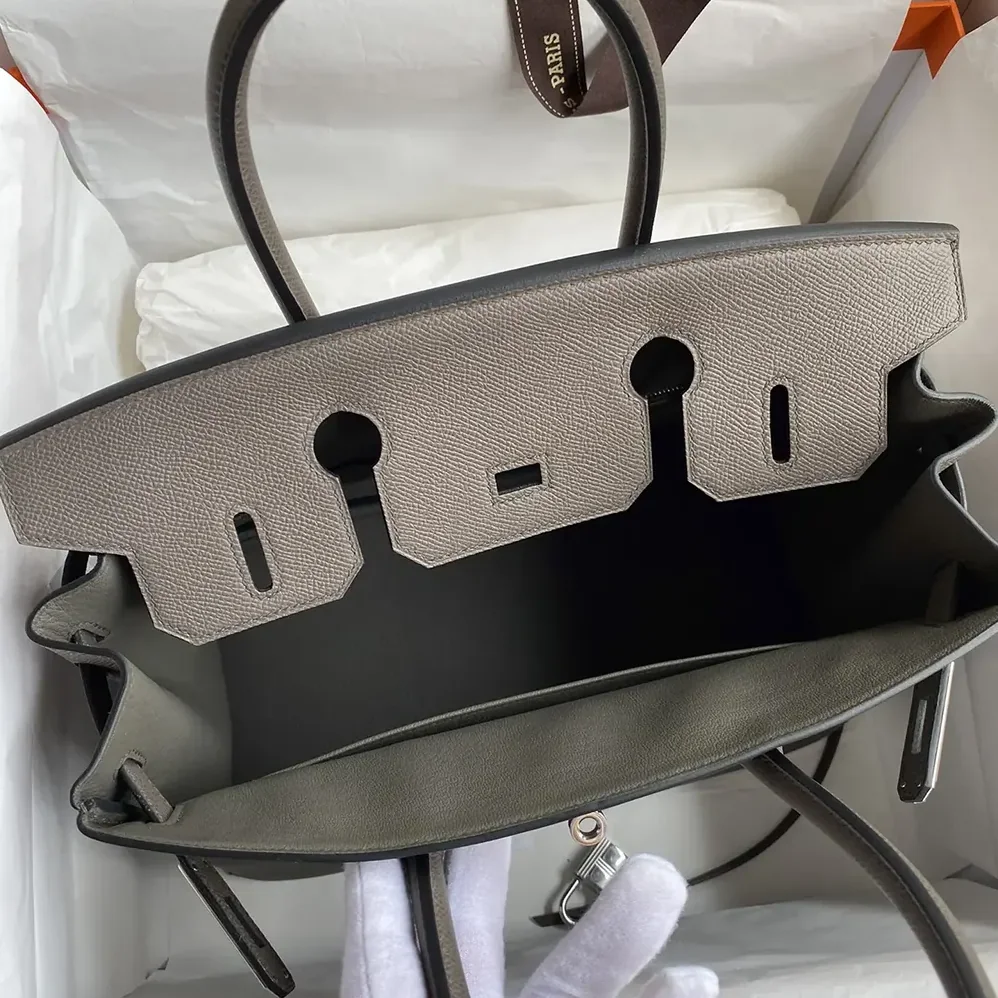 Hermes Birkin 30 Bag in Epsom Leather with Silver Hardware in Gray
