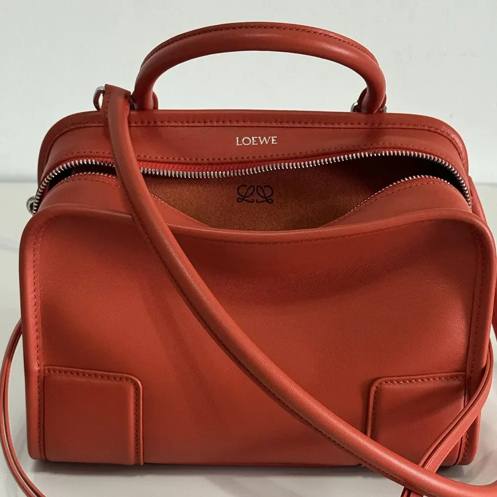 Loewe Small Amazona 180 Bag in Soft Calfskin for Women in Sunrise Orange