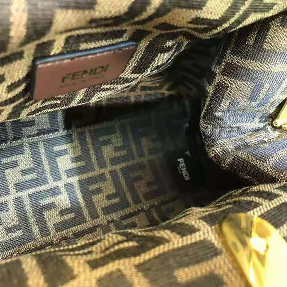 Fendi First Medium Fendace White Printed Silk Bag for Women