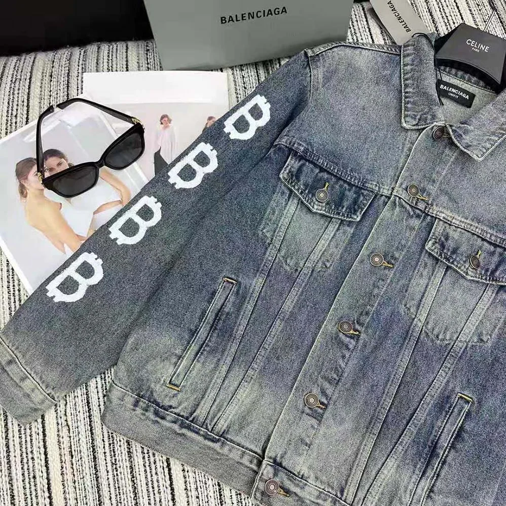 Balenciaga Crypto Large Fit Jacket in Light Blue for Men Balenciaga Crypto Large Fit Jacket in Light Blue for Men